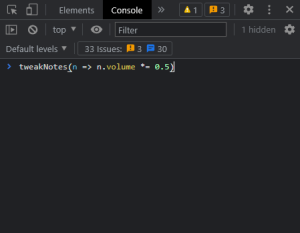The Chrome developer console