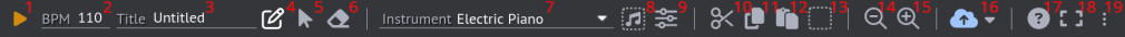 A screenshot of the sequencer toolbar.